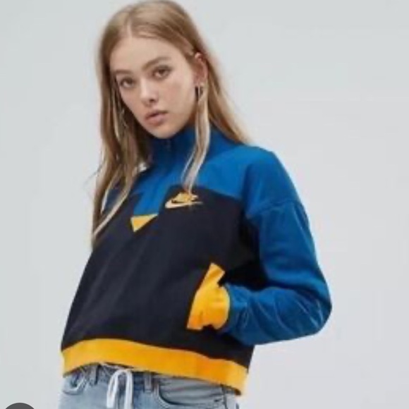 Nike Blue And Orange Polar Fleece Half Zip Sweatshirt Half zip Size XL - Picture 3 of 14